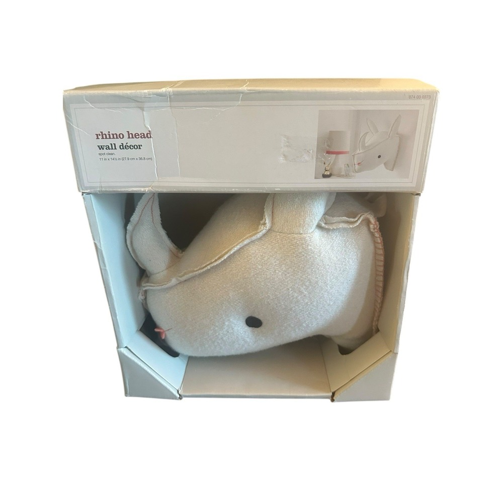 Target 3D Rhino‎ Head Plush Wall Decor Nursery Baby Zoo Safari Fabric NEW Animal